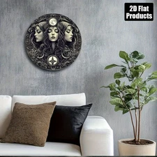 2D Flat2D Flat, 1pc, Hecate Witch Theme, Round Aluminum Metal Decorative Plate,