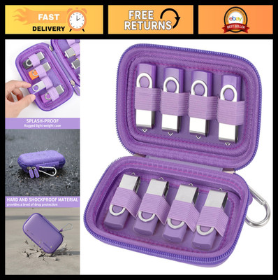 USB Flash Drive Organizer Case - Hard Shell Holder for 8 Drives & SD Cards - Tra