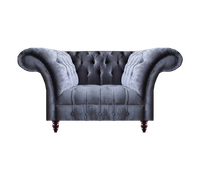 Moderne Graue Wohnzimmer Couch Designer Zweisitzer 2-Sitzer Textilsofas