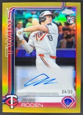 2025 Topps Chrome Update Alan Roden Auto Gold Refractor /50 RC Twins DD5