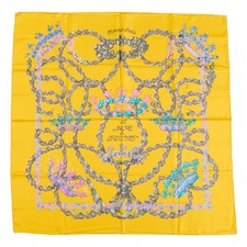 Hermes Silk Scarf Carre 90 "LE SACRE DU PRINTEMPS" Yellow us duty free