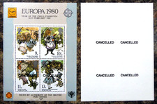 GB 1980 Europa M/Sheet with  Cancelled  Photoprint U/M GW294