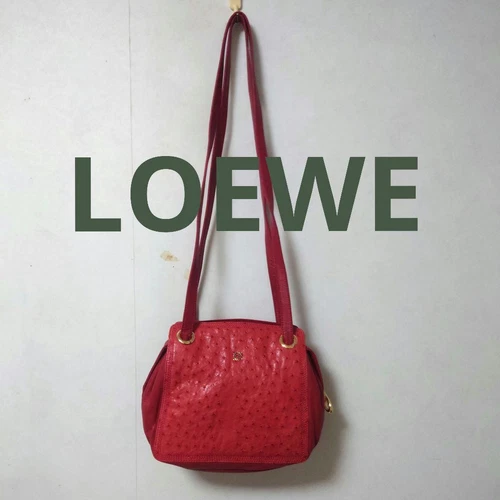 Borsa donna vintage Loewe combinazione struzzo rosso edizione limitata VHTF rara Sophis