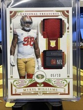 2025 NATIONAL TREASURES MYKEL WILLIAMS ROOKIE PATCH HOLO GOLD RC /10🔥🔥