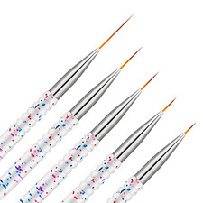 5Pcs Nail Art Liner Brushes, Nail Gel Polish Painting Brush Set Thin Nail Art