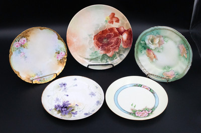 Vintage Lot of 5 Beautiful Floral Decorative Plates Some Haviland France
