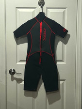 DBX Youth 3/2mm Shorty Junior Wetsuit - Black, Grey Red - size M