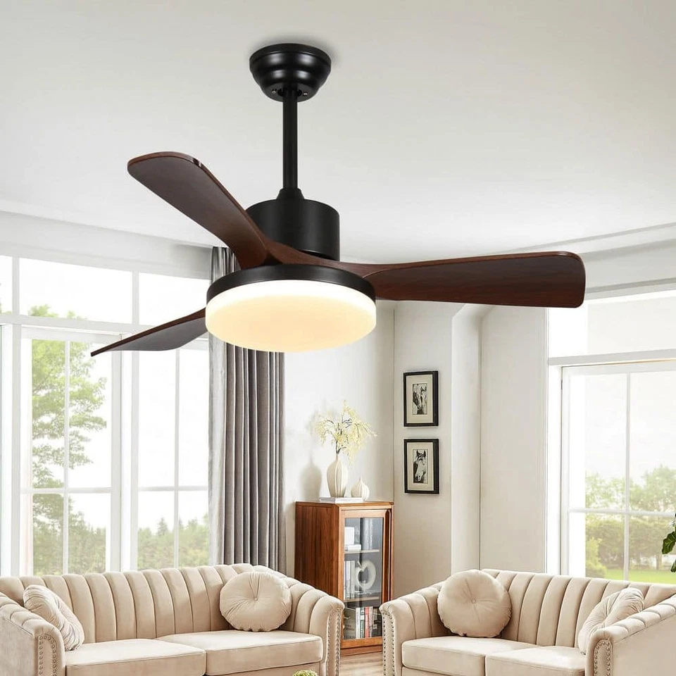 42" Smart Indoor Black Ceiling Fan with Dimmable LED Light and APP Remote - Image 2 of 4