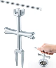 Enhon 4 Sided Drain Strainer Wrench with Sliding Handle for Bath/Shower Zinc 