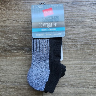 Hanes Premium Men's Total Support Socks, designed with memory cushioning and...