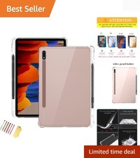 Ultra Slim Clear TPU Case for Galaxy Tab S8 S7 with S Pen Holder - Shockproof