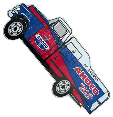Amoco Öl Blechschild Retro Gas LKW Werbung Plakette Garage Mann Höhle Deko