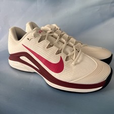 Nike Court Air Zoom Vapor 12 HC Pale Ivory Sail Team Red Rush Pink W Size 10.5