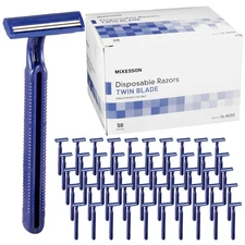 Disposable Razors [50 Count] – Twin Blade Bulk Shaving Razors for Men & Women, S