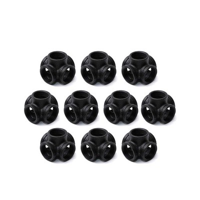 1'' Black 5-Way Side Outlet Tee, Home TZH 10-Pack 5-Way Corner Black... Fast Ship