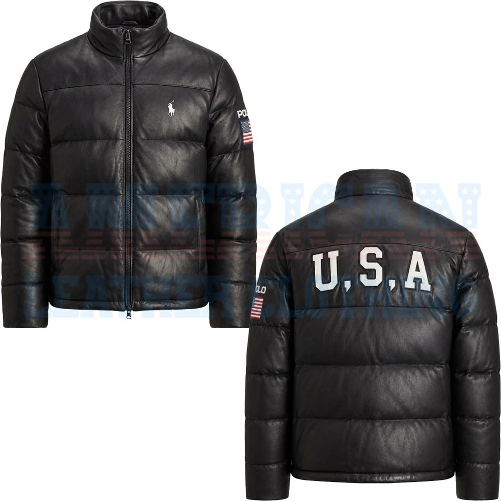 Polo Ralph Lauren Men’s Black Leather Puffer Bomber Jacket Genuine Cowhide Skin
Opens in a new windo