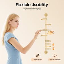 Wall Mounted Coat Rack Hat Clothes Hanger 6 Hooks Display 20kg/44.1lbs USA