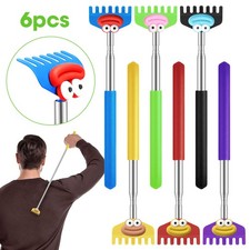 6x Telescopic Back Scratcher Set Anti-Slip Handle Pick Itch Relief for Women Men