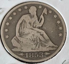 1853 Seated Liberty Half Dollar ~ 50C ~ARROWS & RAYS ~ 90% Silver Coin ~Key Date