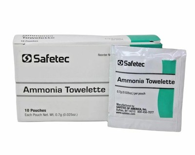 Safetec 62022 Ammonia Towelette - 10pouches/BX