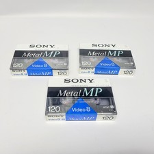 Lot of 3 Sony 8mm MP 120 Video Cassette NTSC Hi-Packing Metal MP Tape NEW