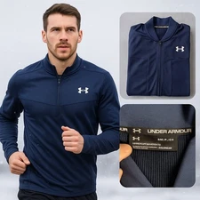 Under Armour ColdGear Men’s S Navy ½ Zip Pullover Base Layer Training Top