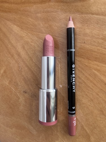 Givenchy Le Rouge Deep Velvet Powdery Matte #10 BEIGE NU + # 9 Waterproof Liner - Picture 3 of 5