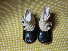 Antique Black White Side Button Baby Shoes - Nice