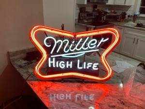 Vintage Miller High Life neon bar sign