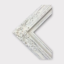 11 X 17In Stock-Traditional compo XL ornate corners wood frame, distressed White