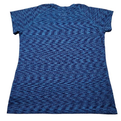 Camiseta Top Mujer Grande Azul Jaspeado Gimnasio Ejercicio Entrenamiento Ropa Activa - Imagen 2 de 6