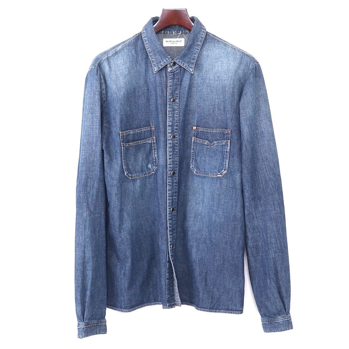 Camicie SAINT LAURENT PARIS 19AW DENIM indaco taglia M maniche lunghe moda top