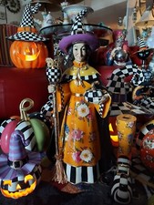 Mackenzie-Childs Flower Market Witch With Courtly Check  Courtly Stripe NIB
