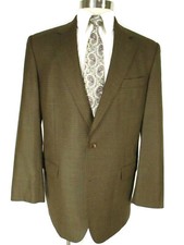 Brooks Brothers 1818 Madison Mens Brown Guncheck 2 Btn Sport Coat 42L Canada Md