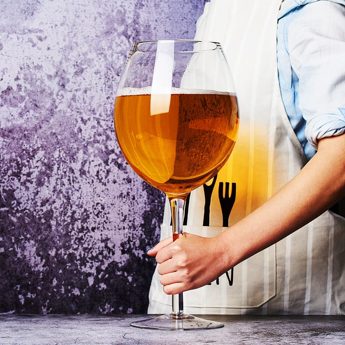 Extra Large Giant Wine Glass - Oversized Goblet for Champagne & Beer