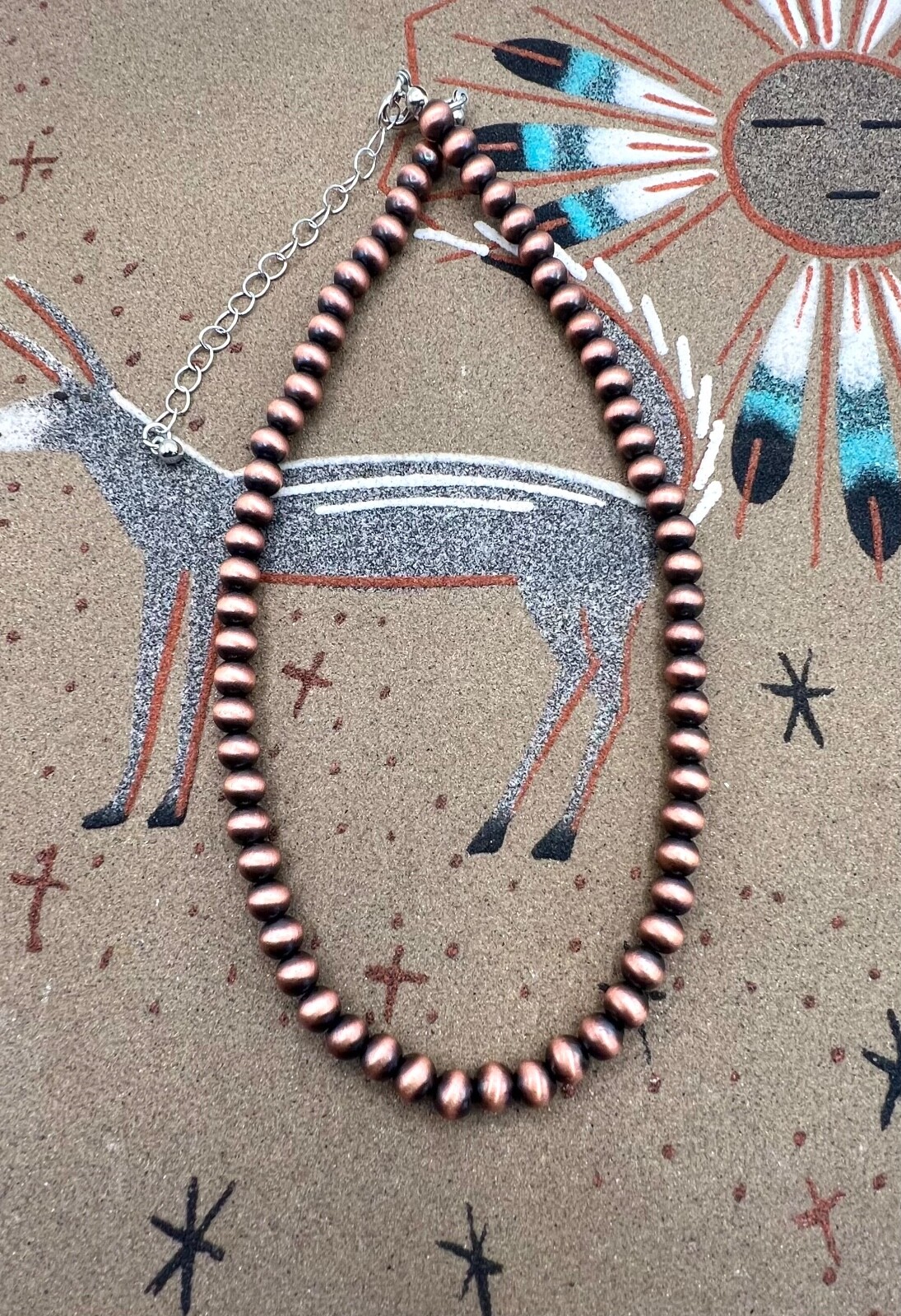 Southwestern Handmade 6mm Copper Color Navajo Pearl Style Beaded