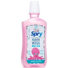 Spry Xylitol Mouthwash Fluoride Free Enamel Support Bubble Gum - 16 oz 1 Pack 