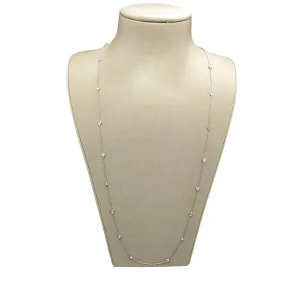 Collar Givenchy Plata Tono Cristal 42 Estación Hilos Nuevo con Etiquetas Precio de venta sugerido por el fabricante 88 USD Foto 3 de 4