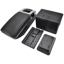 Universal Car Armrest Storage Box Leather Arm Rest Center Console Container Box.