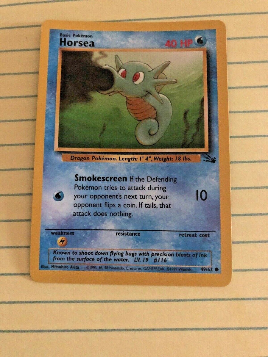 1995 horsea pokemon card Pokemon Single Card FOSSIL (1ST Edition) main image 0