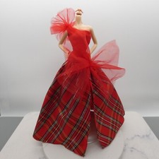 Barbie Signature 2024 Holiday Doll Dress Red Plaid Bow Fits Model Muse JBF65