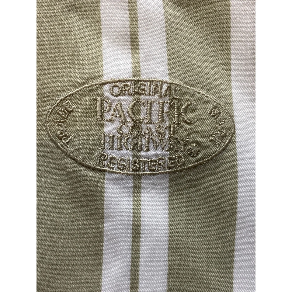 Camisa Pacific Coast Highway Para Hombre Rayas Medianas Manga Corta Blanca y Taupe Foto 3 de 4