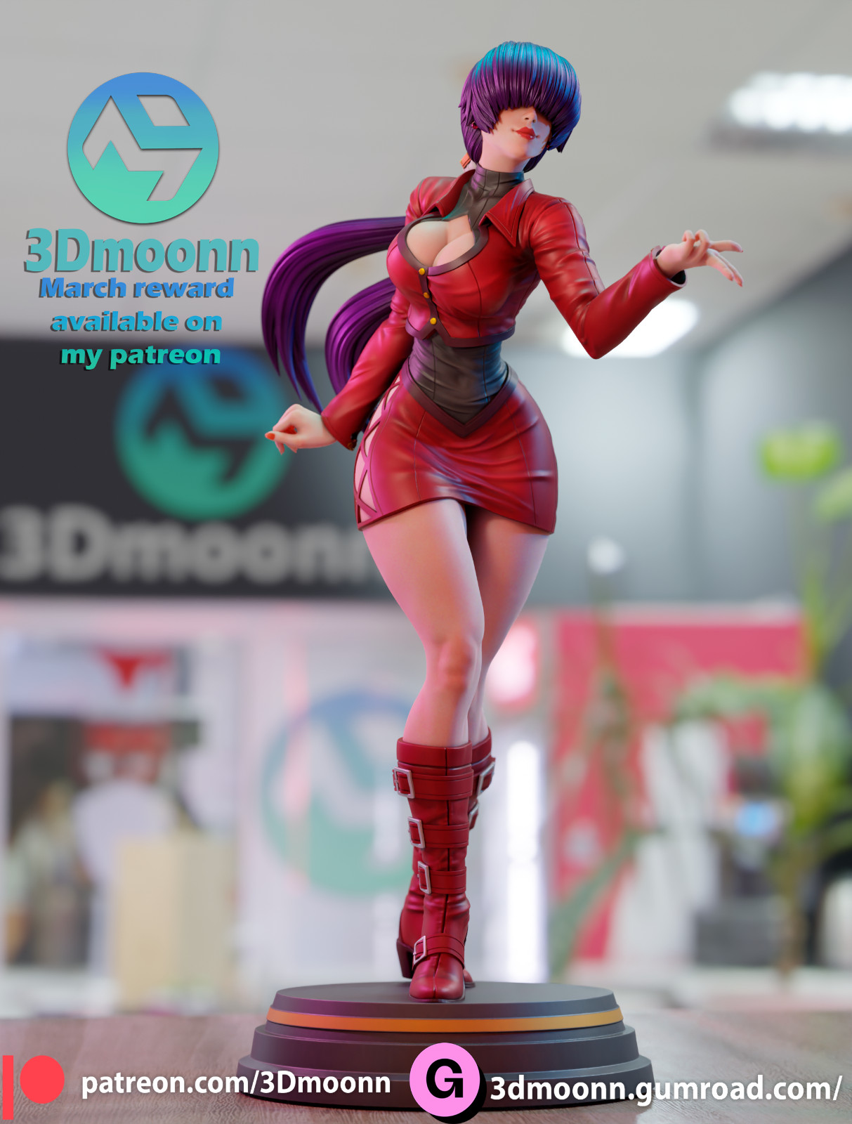 KOF de diseño de luna escala 1/12, 1/10, 1/8, 1/6 o 1/4 - Kit Shermie