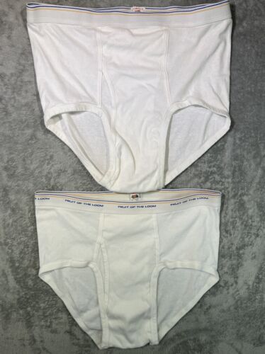 Vintage 90s Fruit Of The Loom Briefs Size XL (42-44) Yellow And Blue Waistband