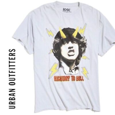 Urban Outfitters AC/DC Highway to Hell Graphic Gray Short Sleeve Tshirt Size S