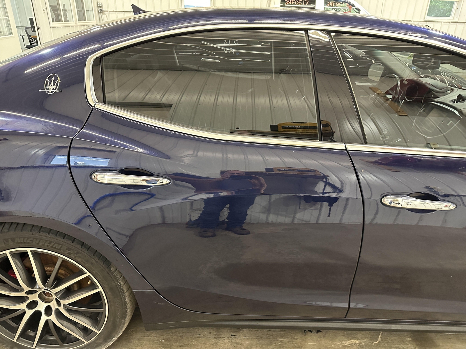 14-17 MASERATI GHIBLI PASSENGER RIGHT REAR SIDE DOOR BLUE PASSIONE PAINT 426B