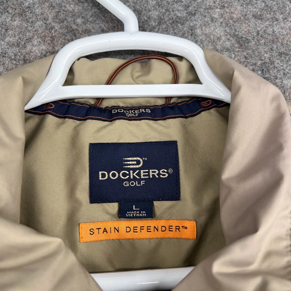 Куртка мужская Dockers большая коричневая с логотипом на молнии для гольфа на открытом воздухе - Изображение 3 из 4