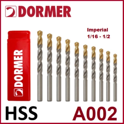 Dormer A002 HSS Tin Coated Jobber Drills Imperial - High Speed Steel Twist Bits