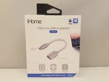 iHome 6" Nylon USB-C to USB-A Adapter | Charge & Sync  Aluminum Tip  IM-W-CT216S