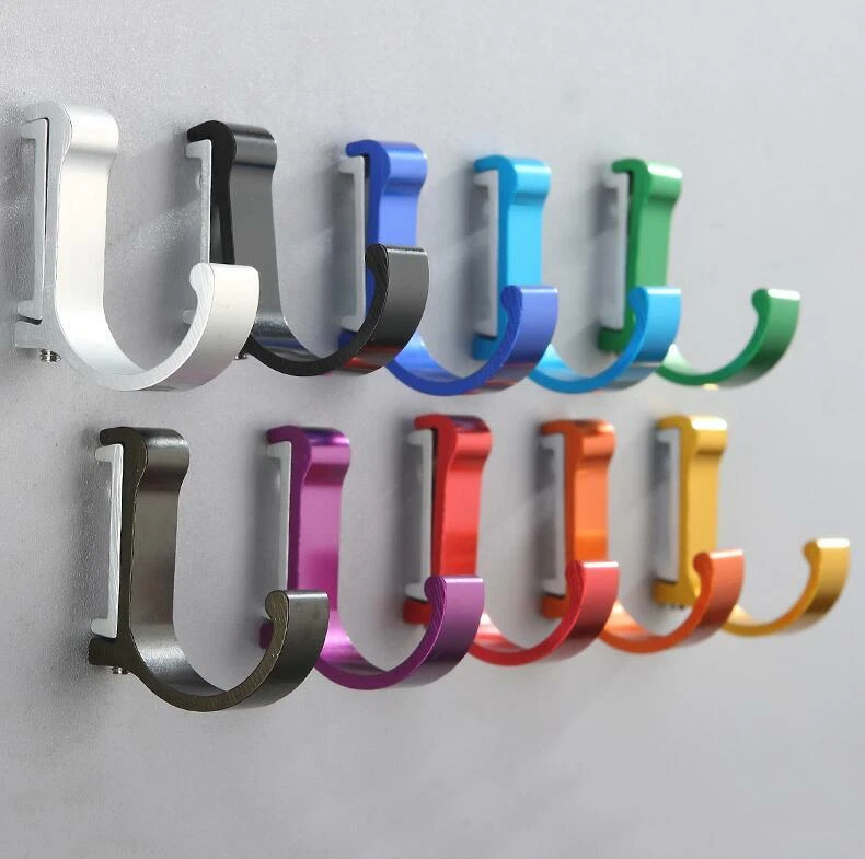 Aluminum Colorful Wall Mounted Coat Robe Hooks Clothes Bag Towel Hanger Hook - Image 3 of 4